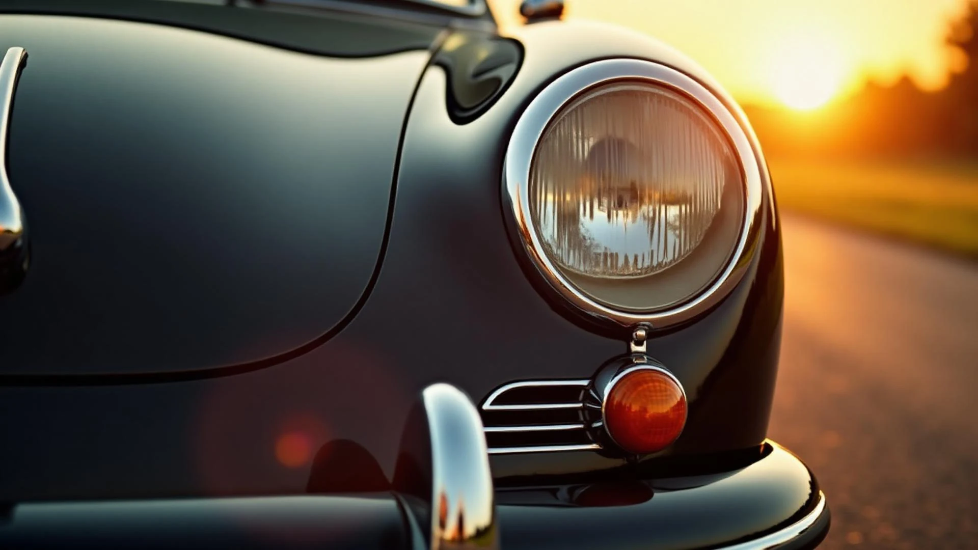 Klassischer Oldtimer Porsche im goldenen Abendlicht – Wertgutachten FahrWert Berlin